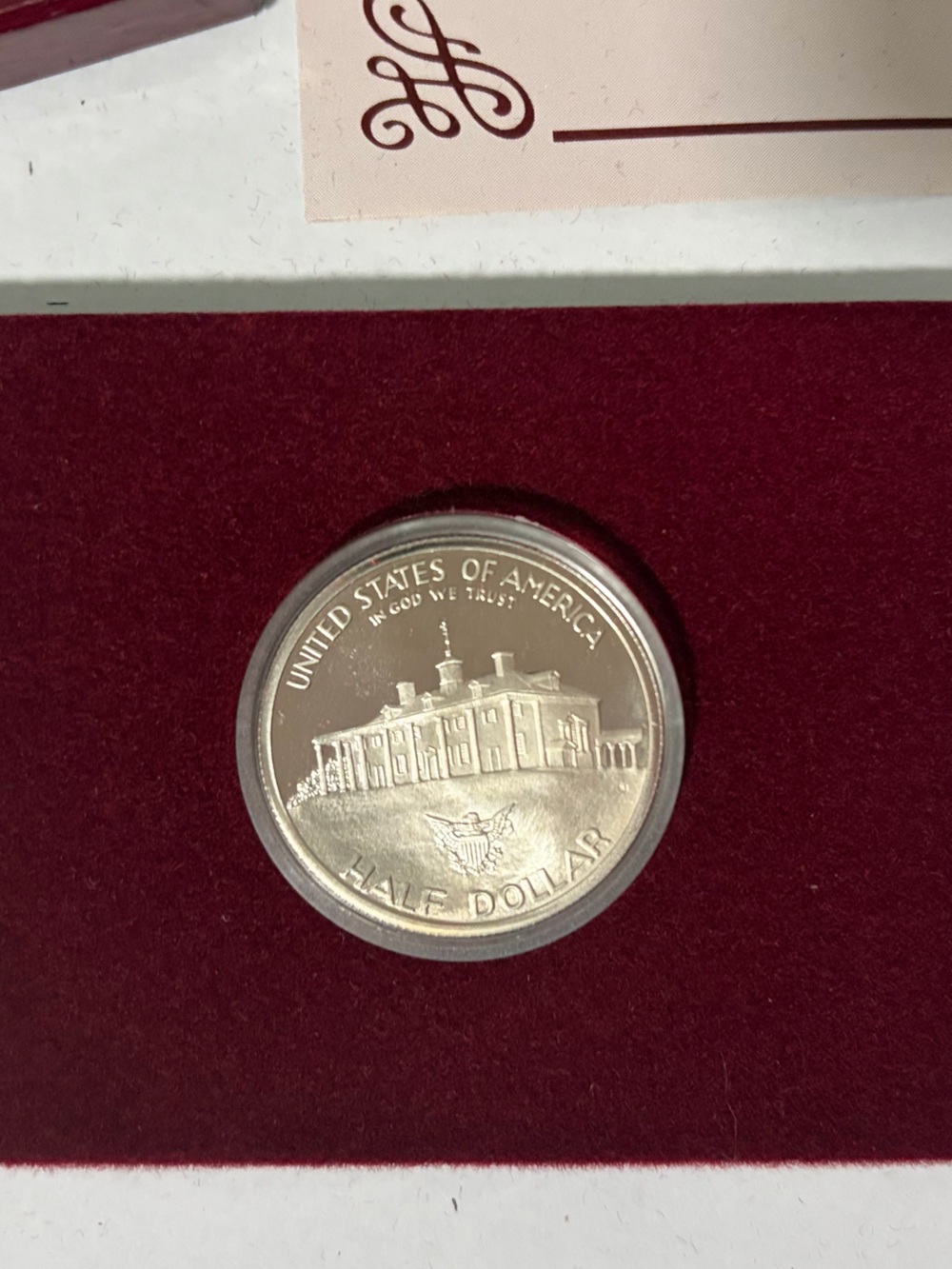 George Washington Proof 90% Silver Commemorative Half Dollar w COA - Picture 2 of 4